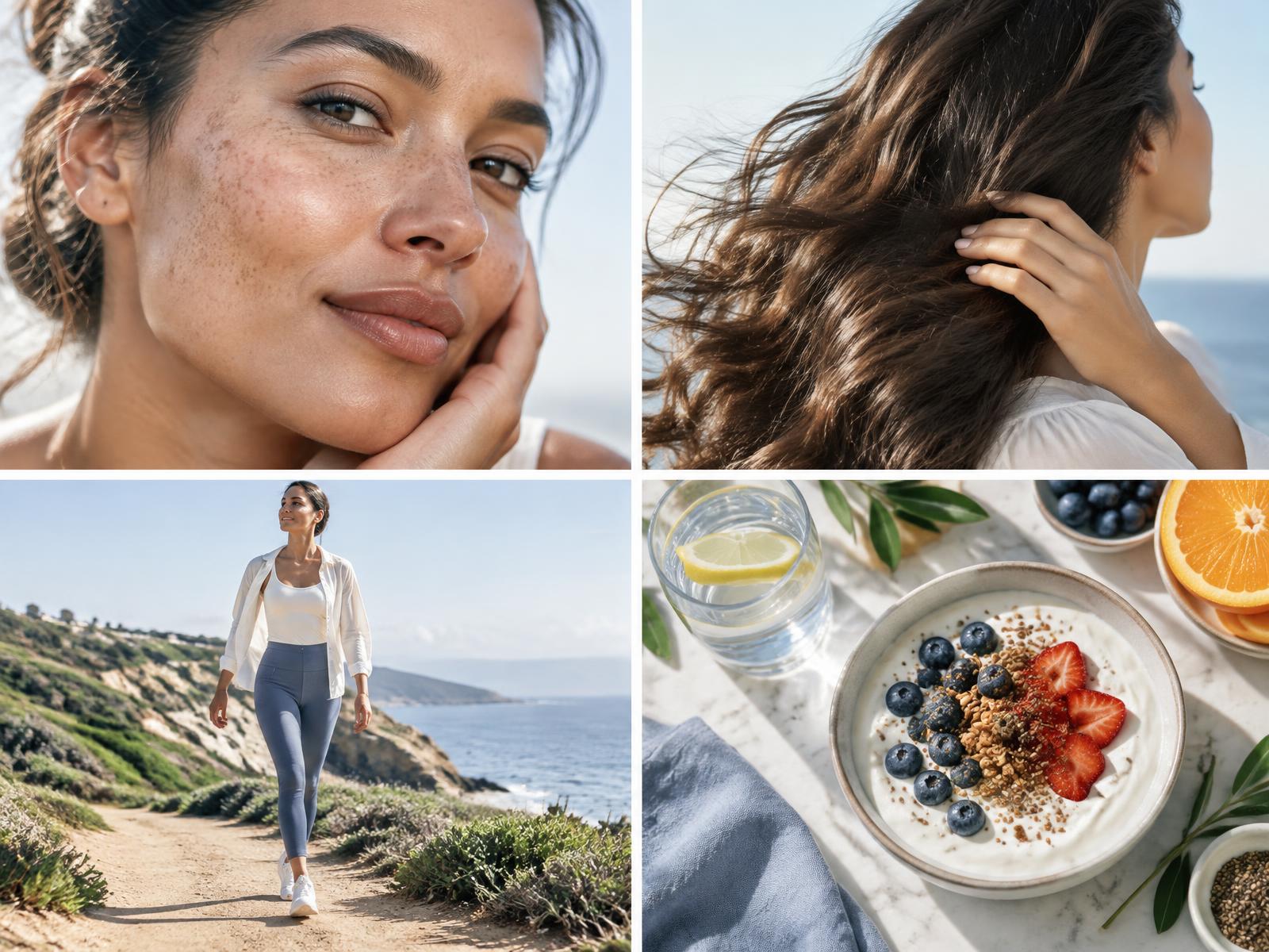 Natural healthy-looking facial skin